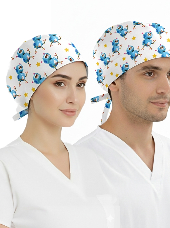 Robotik Desenli Bone (Cotton Likra Kumaş)