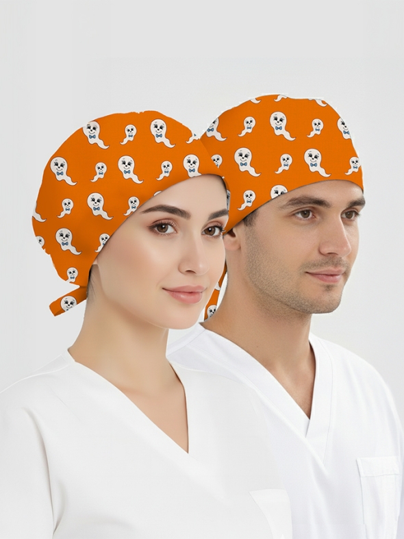 Sevimli Hayalet Desenli Bone (Cotton Likra Kumaş)