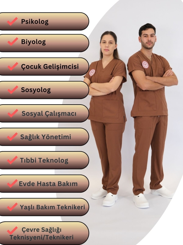 Diğer Sağlık Meslek Mensupları Forması Scrubs Likralı Takım Sağlık Bakanlığı Uyumlu-Friar Brown