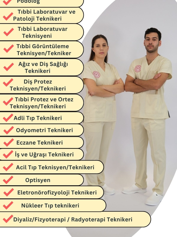 Teknisyen-Tekniker -Tıbbi Sekreter Forması Scrubs Likralı Takım Sağlık Bakanlığı Uyumlu-Moth