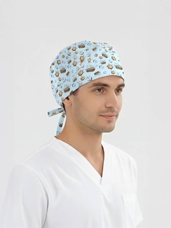 Yelken Dümeni Desenli Bone (Cotton Likra Kumaş)