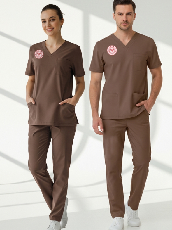 Diğer Sağlık Meslek Mensupları Forması Scrubs Likralı Takım Sağlık Bakanlığı Uyumlu-Friar Brown