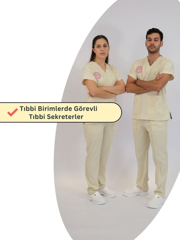 Teknisyen-Tekniker -Tıbbi Sekreter Forması Scrubs Likralı Takım Sağlık Bakanlığı Uyumlu-Moth