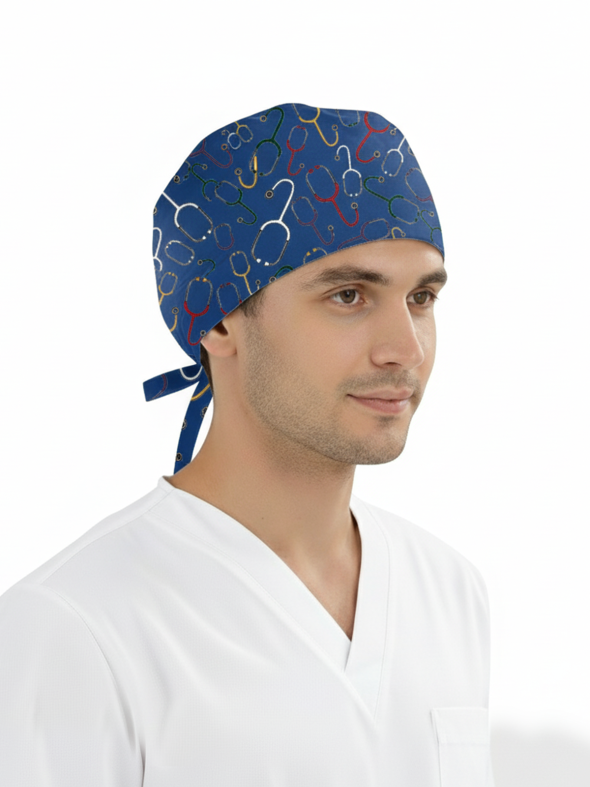Stethoscope Patterned Cap (Cotton Lycra Fabric)