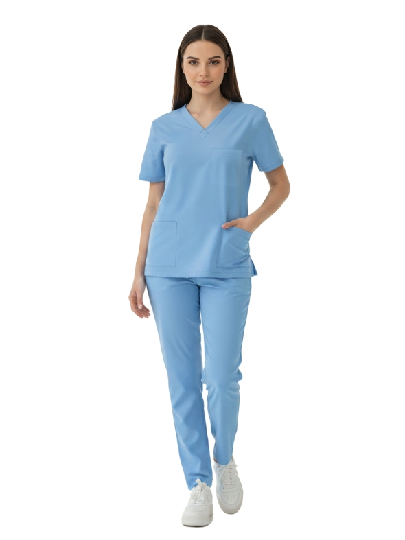 Медицинский костюм Alaskan Blue Dr. Greys из люксовой стрейч-ткани