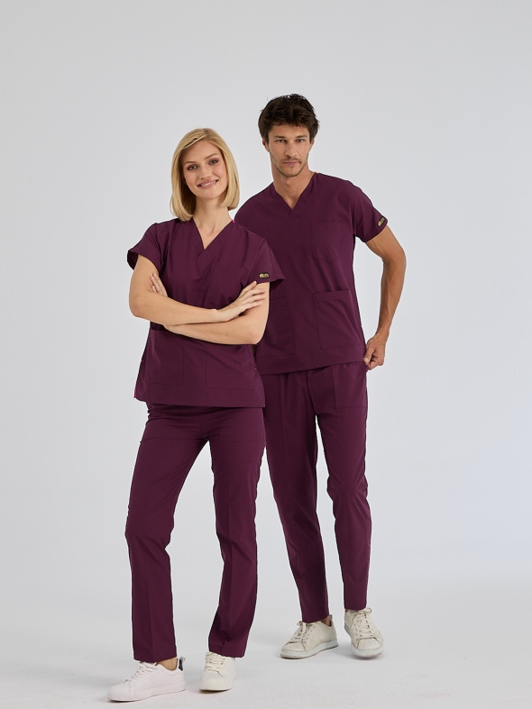 Mürdüm Dr. Greys Doktor Hemşire Medikal Scrubs Takım Terikoton Kumaş