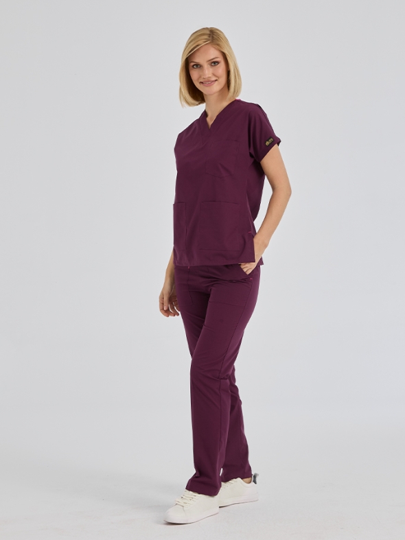 Mürdüm Dr. Greys Doktor Hemşire Medikal Scrubs Takım Terikoton Kumaş