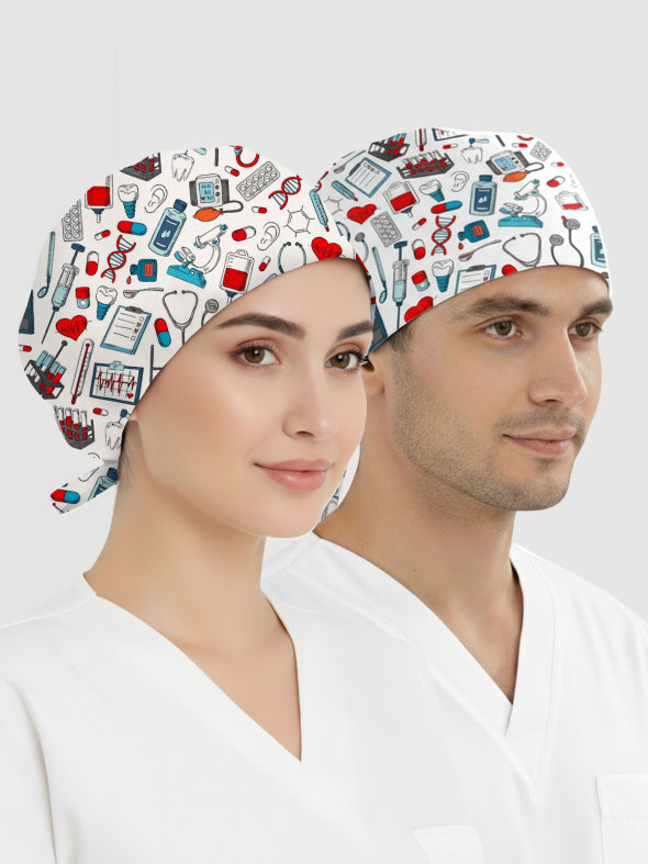 Medical Patterned Cap (Cotton Lycra Fabric)