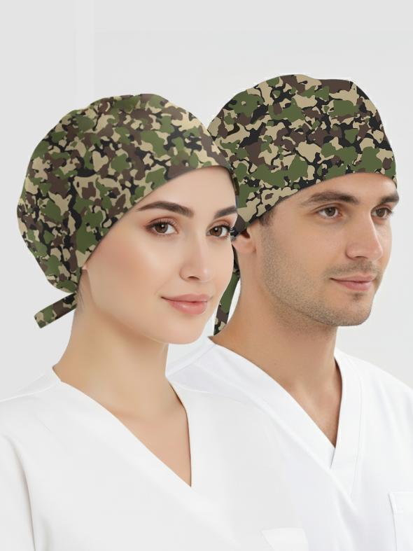 Orman Kamuflajı Desenli Bone (Cotton Likra Kumaş)