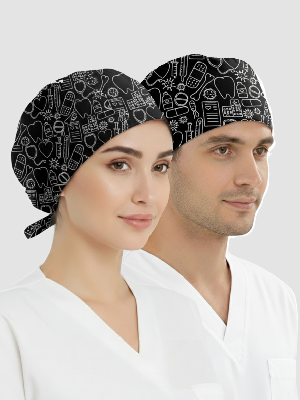 Yaşam Çizgisi Desenli Bone (Cotton Likra Kumaş)