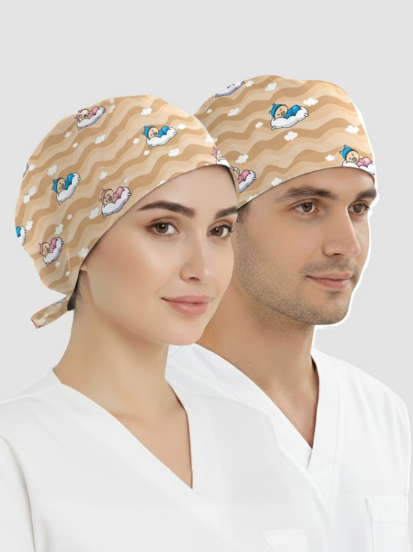 Uykucu Minikler Desenli Bone (Cotton Likra Kumaş)