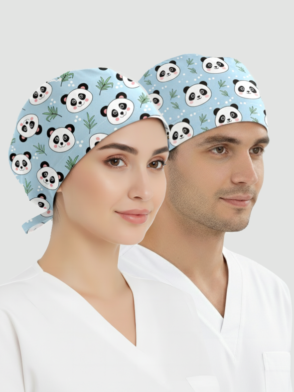 Tatlı Panda Desenli Bone (Cotton Likra Kumaş)