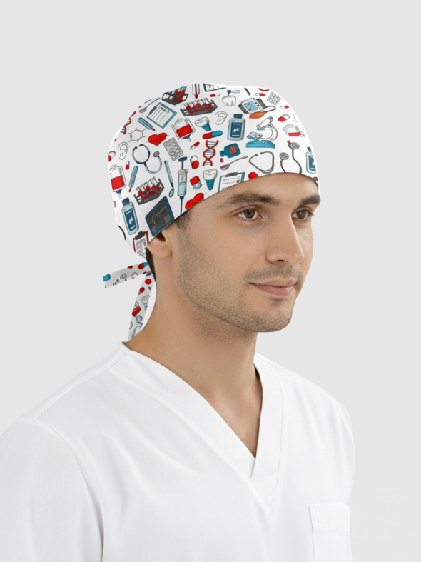 Medical Patterned Cap (Cotton Lycra Fabric)