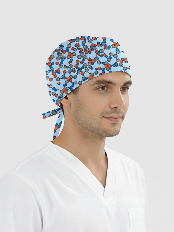 Molekül Ağı Desenli Bone (Cotton Likra Kumaş)