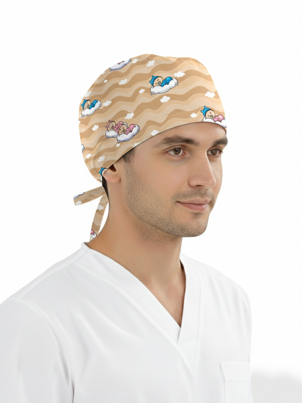 Uykucu Minikler Desenli Bone (Cotton Likra Kumaş)