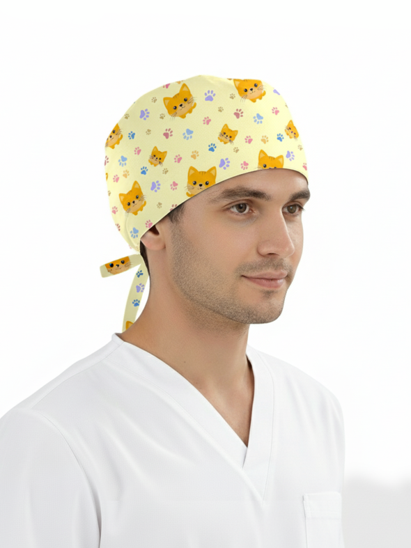 Minnoş Kedi Desenli Bone (Cotton Likra Kumaş)