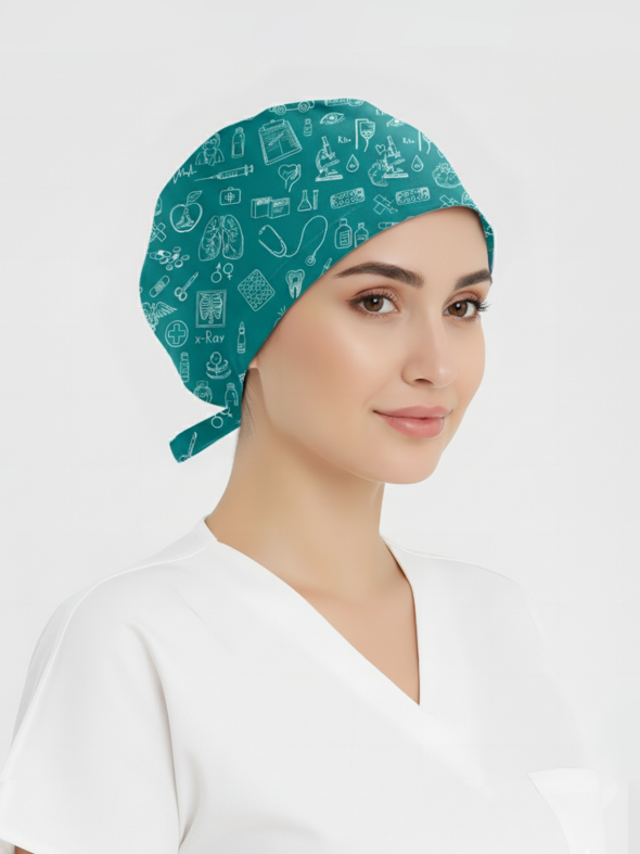 Klinik Çizgiler Desenli Bone (Cotton Likra Kumaş)