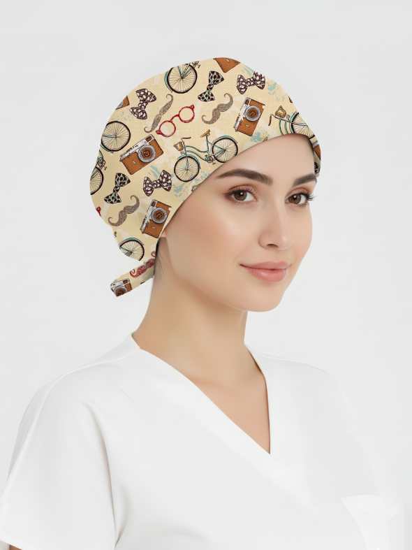 Nostalji Desenli Bone (Cotton Likra Kumaş)