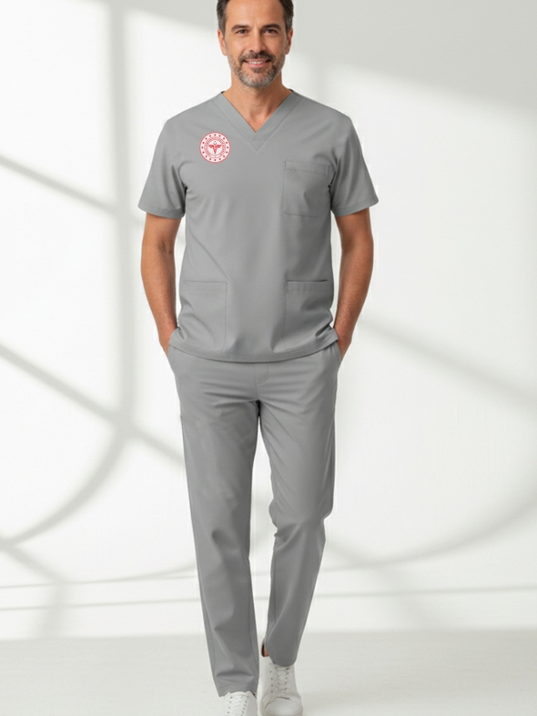 Teknik Hizmetler Forması Scrubs Likralı Takım Sağlık Bakanlığı Uyumlu-Neutral Gray