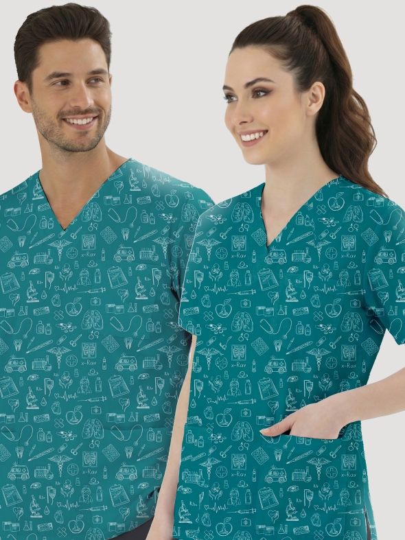 Klinik Çizgiler Desenli Tek Üst (Cotton Likra Kumaş)