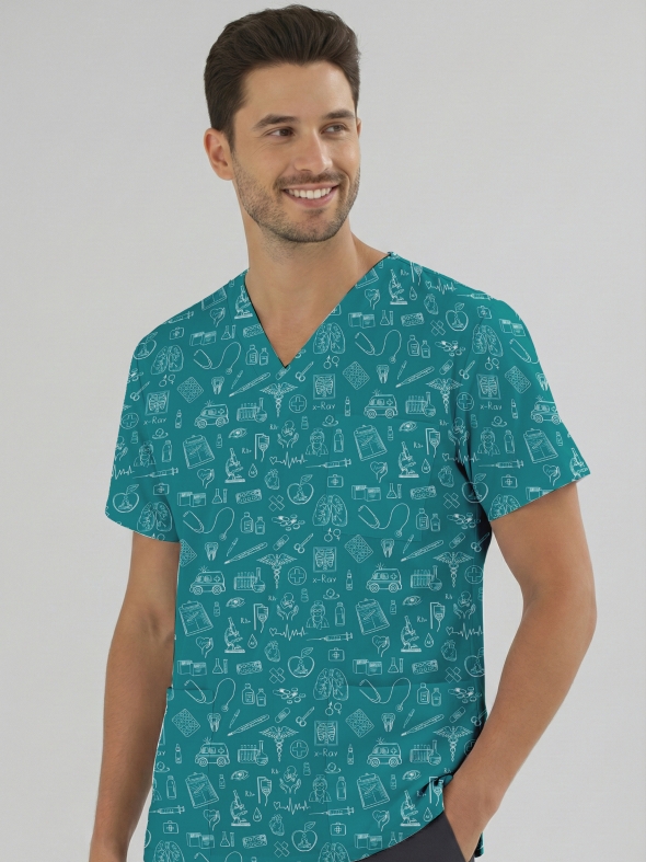 Klinik Çizgiler Desenli Tek Üst (Cotton Likra Kumaş)