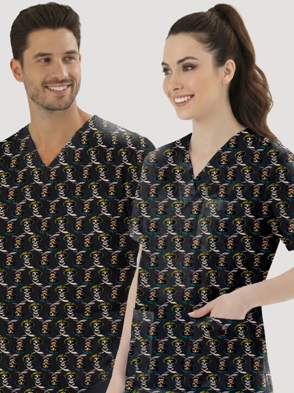 Korsan Desenli Tek Üst (Cotton Likra Kumaş)