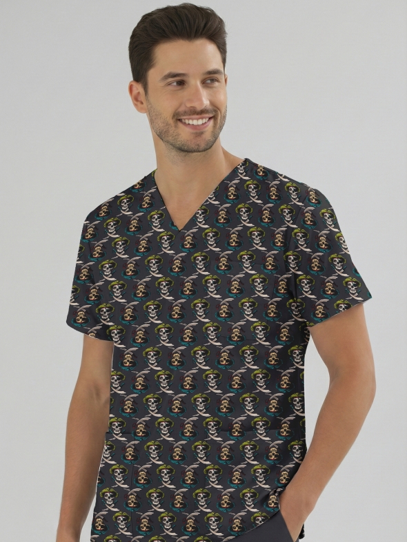 Korsan Desenli Tek Üst (Cotton Likra Kumaş)