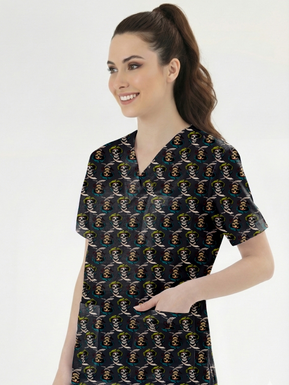 Korsan Desenli Tek Üst (Cotton Likra Kumaş)