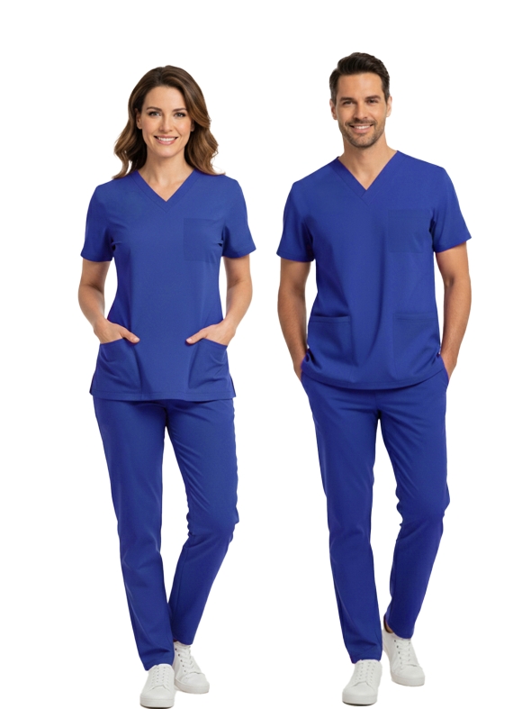 Dazzling Blue Dr. Greys Medizinischer Scrubs-Anzug aus Luxus-Stretchstoff