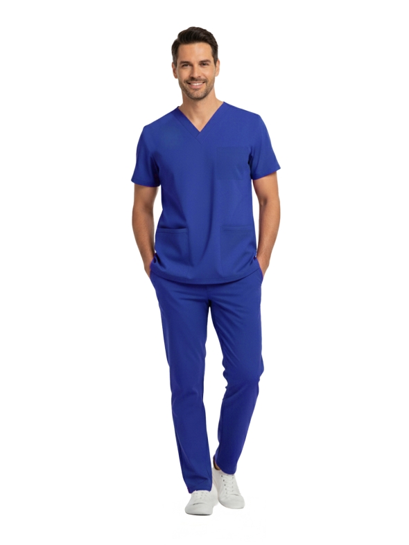 Медицинский костюм Dazzling Blue Dr. Greys из люксовой стрейч-ткани