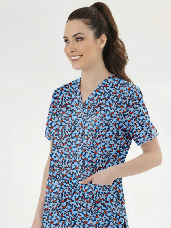 Molekül Ağı Desenli Tek Üst (Cotton Likra Kumaş)