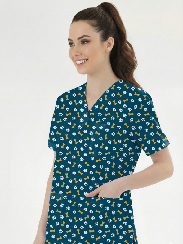 Patili Kemik Desenli Tek Üst (Cotton Likra Kumaş)