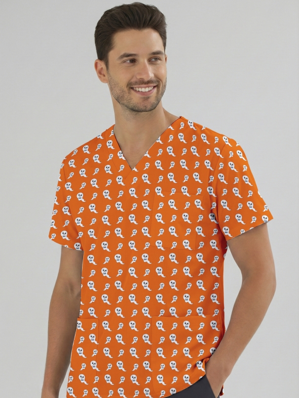 Sevimli Hayalet Desenli Tek Üst (Cotton Likra Kumaş)