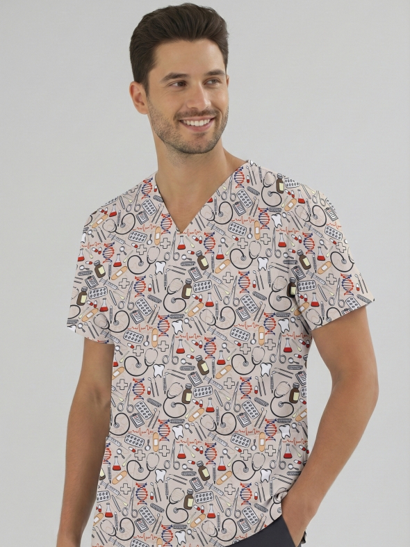 Şifa Evreni Desenli Tek Üst (Cotton Likra Kumaş)