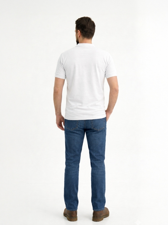 Beyaz Polo Yaka Kısa Kol İş Tişörtü Penye Lacoste Kumaş