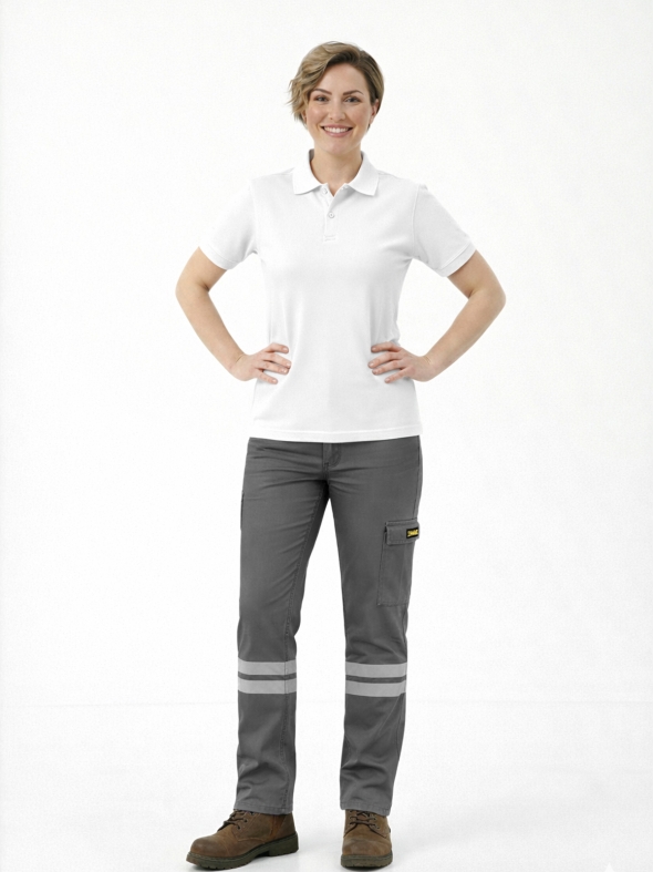 Antrasit 3 Cm Çift Sıra Reflektörlü Likralı Gabardin Kumaş İş Pantolonu