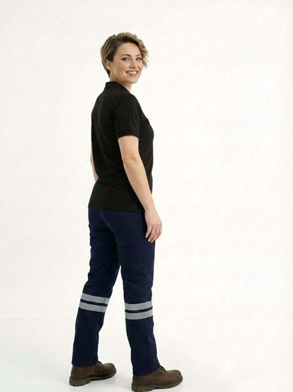 Siyah Polo Yaka Kısa Kol İş Tişörtü Penye Lacoste Kumaş