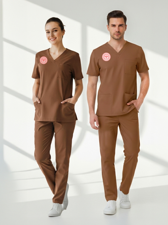 Diğer Sağlık Meslek Mensupları Forması Scrubs Likralı Takım Sağlık Bakanlığı Uyumlu-Friar Brown
