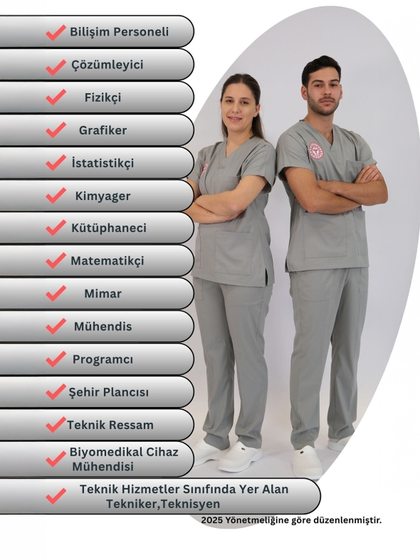 Teknik Hizmetler Forması Scrubs Likralı Takım Sağlık Bakanlığı Uyumlu-Neutral Gray