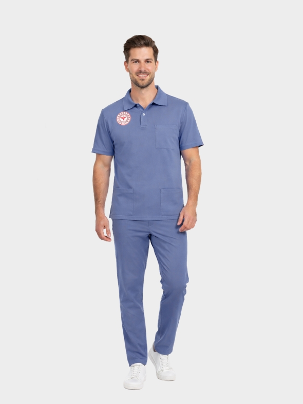 Cleaning Staff Scrubs – Stretch Set | Turkey Ministry of Health – 2025 Standard – Dazzling Blue