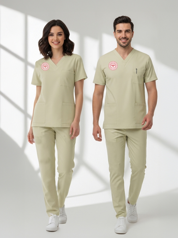 Teknisyen-Tekniker -Tıbbi Sekreter Forması Scrubs Likralı Takım Sağlık Bakanlığı Uyumlu-Moth