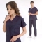 Navy Blue Dr. Greys Doctor Nurse Medical Scrubs Set Luxury Lycra Fabric