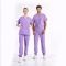 Lila Jogger Doktor Hemşire Medikal Scrubs Takım Lüks Likralı Kumaş