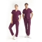 Pflaume Dr. Greys Medizinischer Scrubs Set für Ärzte und Pflege Luxus Lycra-Stoff