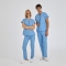 Light Blue Dr. Greys Doctor Nurse Medical Scrubs Set Poly‑cotton blend fabric