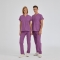 Purple Dr. Greys Doctor Nurse Medical Scrubs Set Poly‑cotton blend fabric