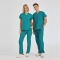 Light Petrol Green Dr. Greys Doctor Nurse Medical Scrubs Set Poly‑cotton blend fabric