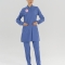 Tesettür Temizlik Personeli Forması Scrubs Likralı Takım Sağlık Bakanlığı Logolu-Dazzling Blue